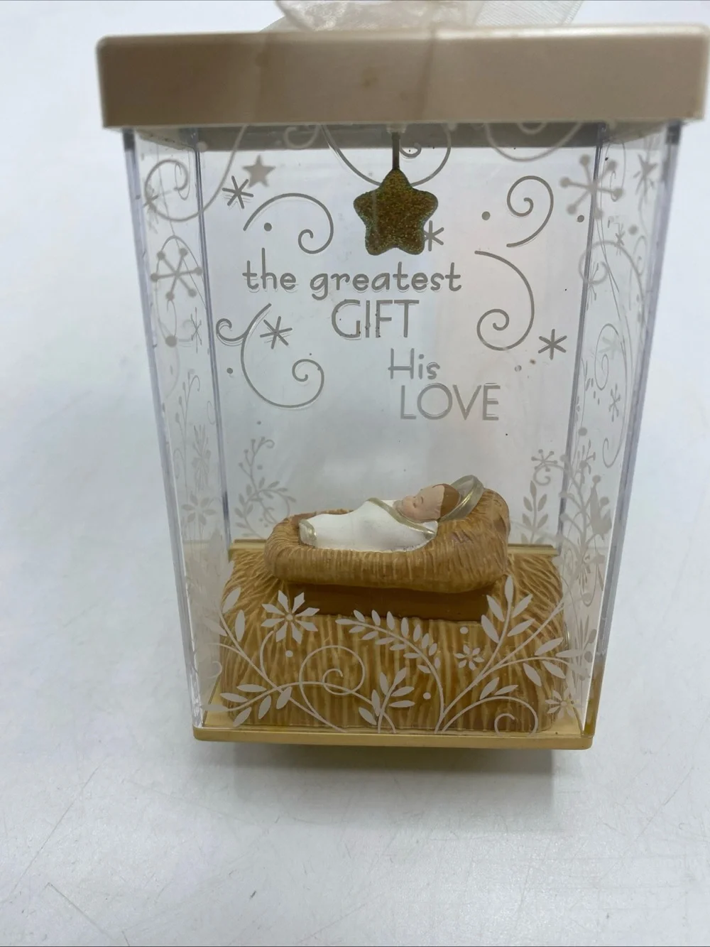 2012 The Greatest Gift Hallmark Ornament Is His Love Christmas Holiday Lights Up